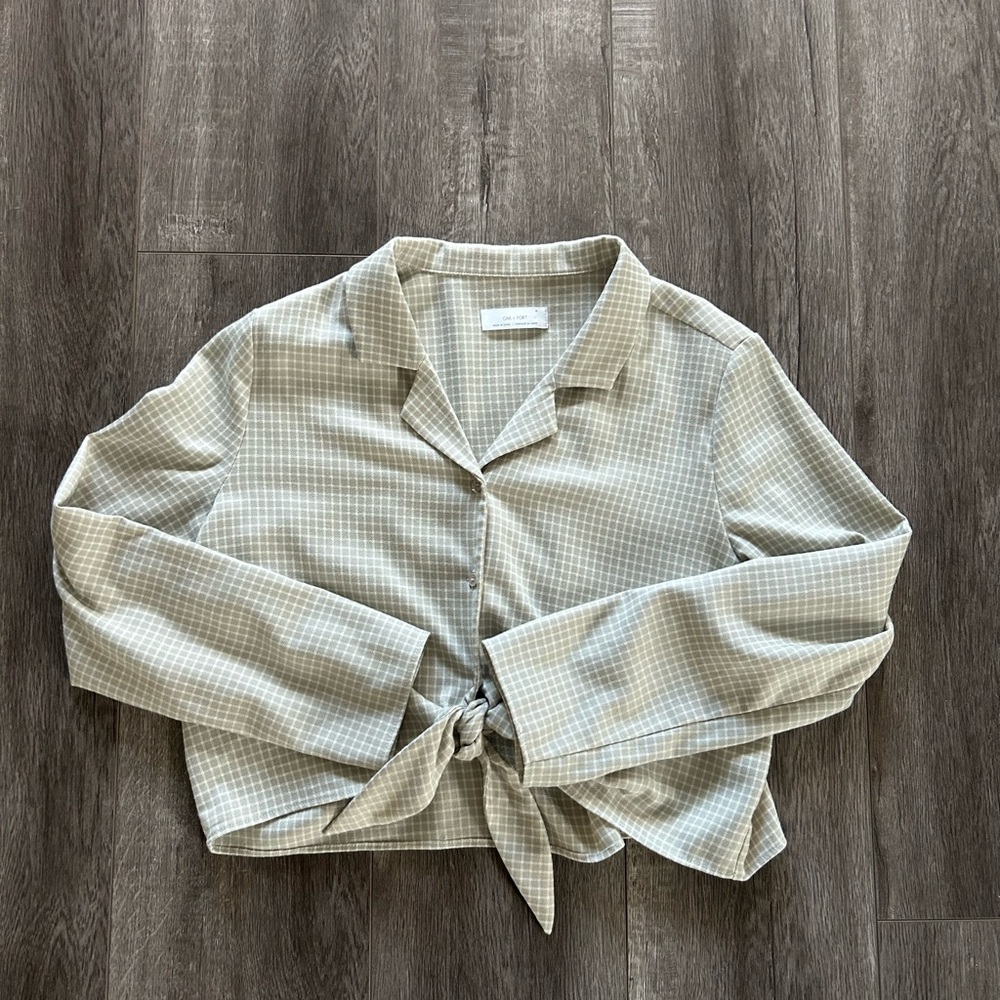 Oak+Fort Tie Front Blouse